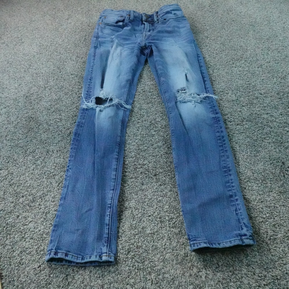 American Eagle Jeans Mens 28X30 Blue Denim Pants Slim Straight Air Flex Stretch